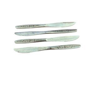 Set Of 4 Customcraft Petal Lane Stainless Steel Dinner Knives Superior Int.